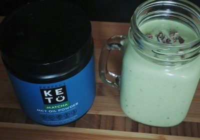 Keto Mint Chocolate Matcha Shake with MCT Oil